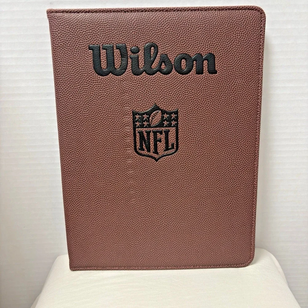 Wilson NFL football Texture Leather Notepad Holder Folder With Paper